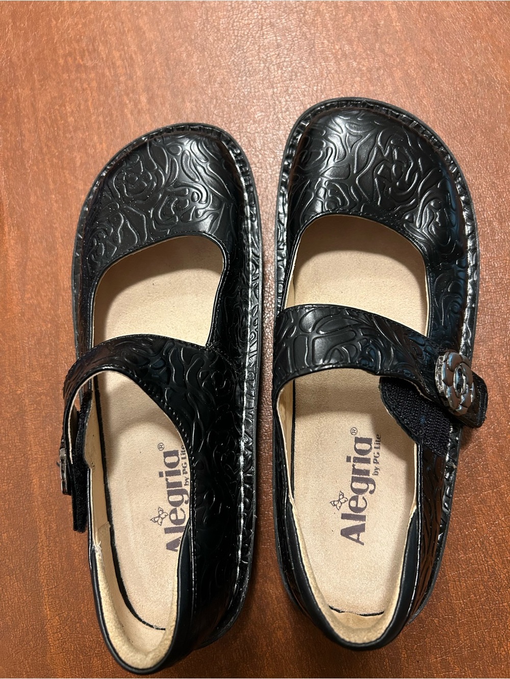 Alegria Black Paloma Embossed Shoes - Picture 3 of 3